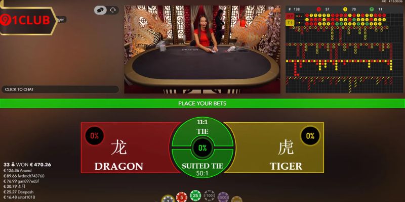 dragon tiger tips at 91 club